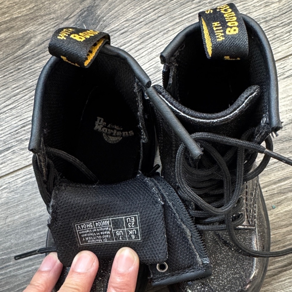Dr. Martens Glittery Black Kids Boots